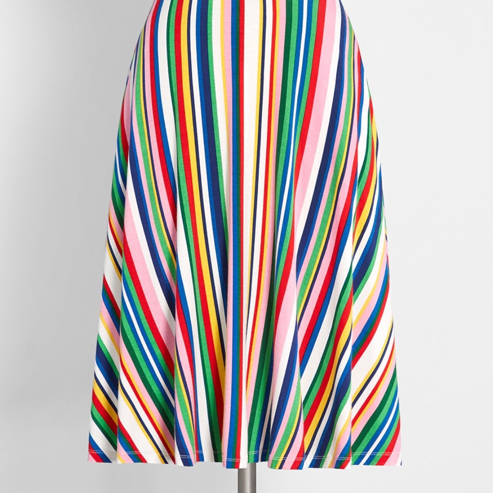 Multicolor Striped A-Line Women's Skirt